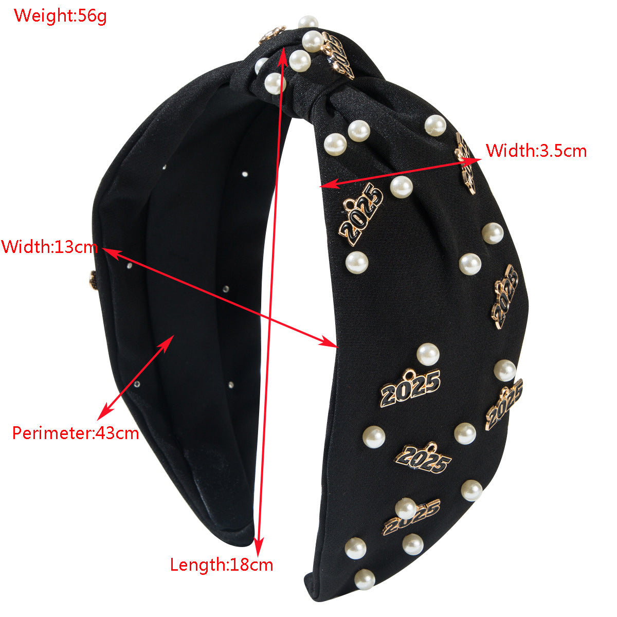 Wholesale New Year's Inlaid Pearl 2025 Digital Accessory Headband